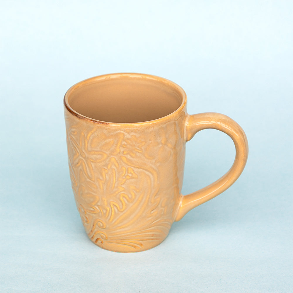 Crusty Cream Carved Mug