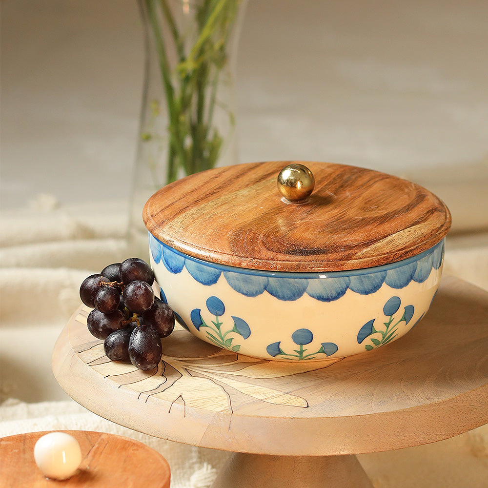 Petals in Blue Bowl