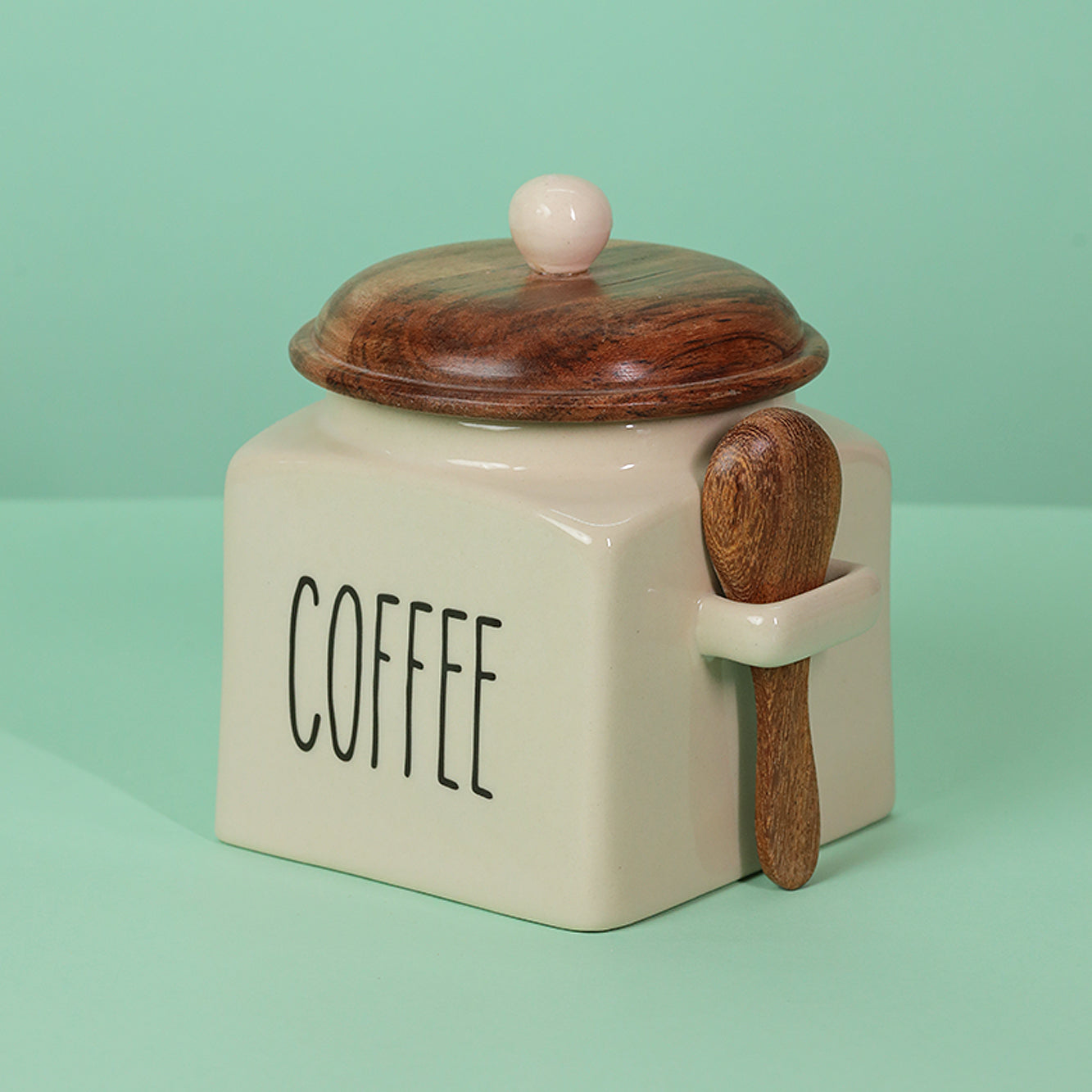 Mesmerising Glossy White Coffee Storage Jar