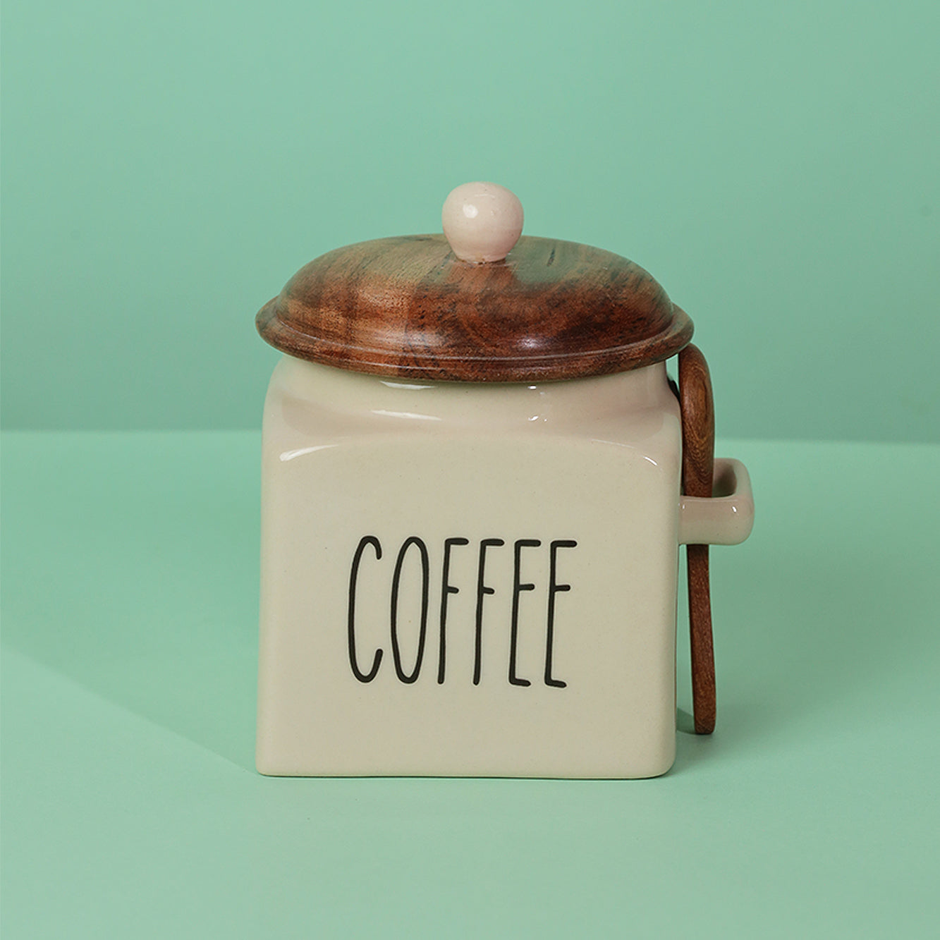 Mesmerising Glossy White Coffee Storage Jar
