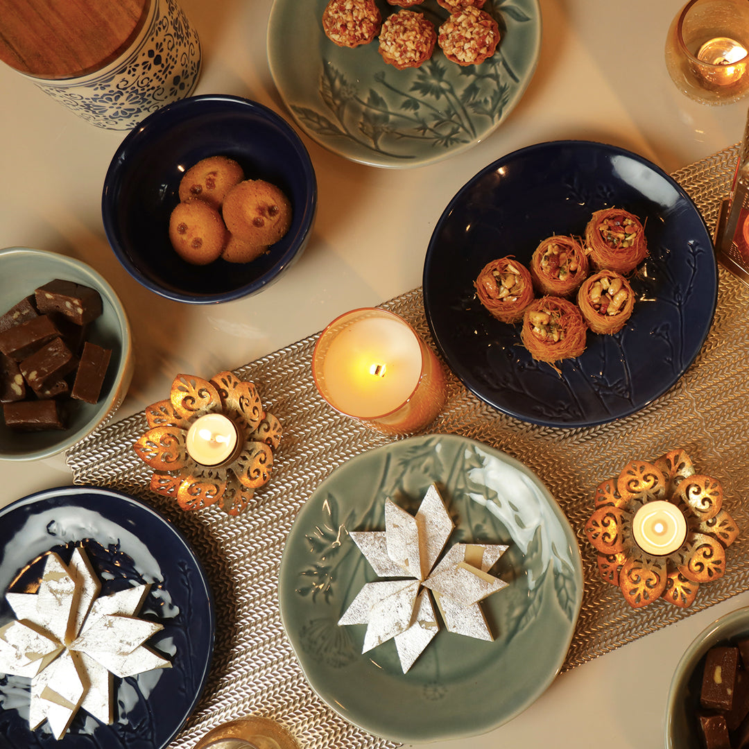 Embosses Indigo Platter