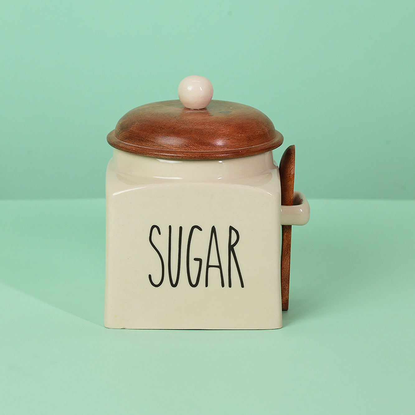 Mesmerising Glossy White Sugar Storage Jar