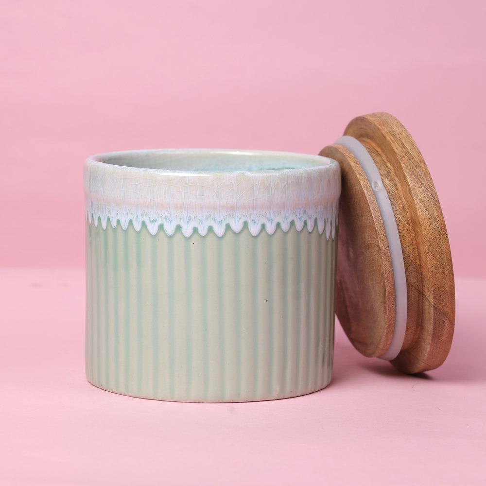 Pretty Pastel Ceramic Storage Jar