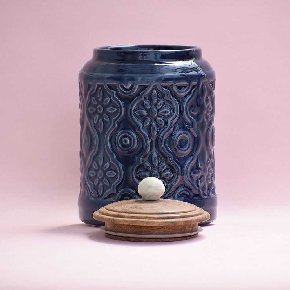 Blooming Blues Storage Jar