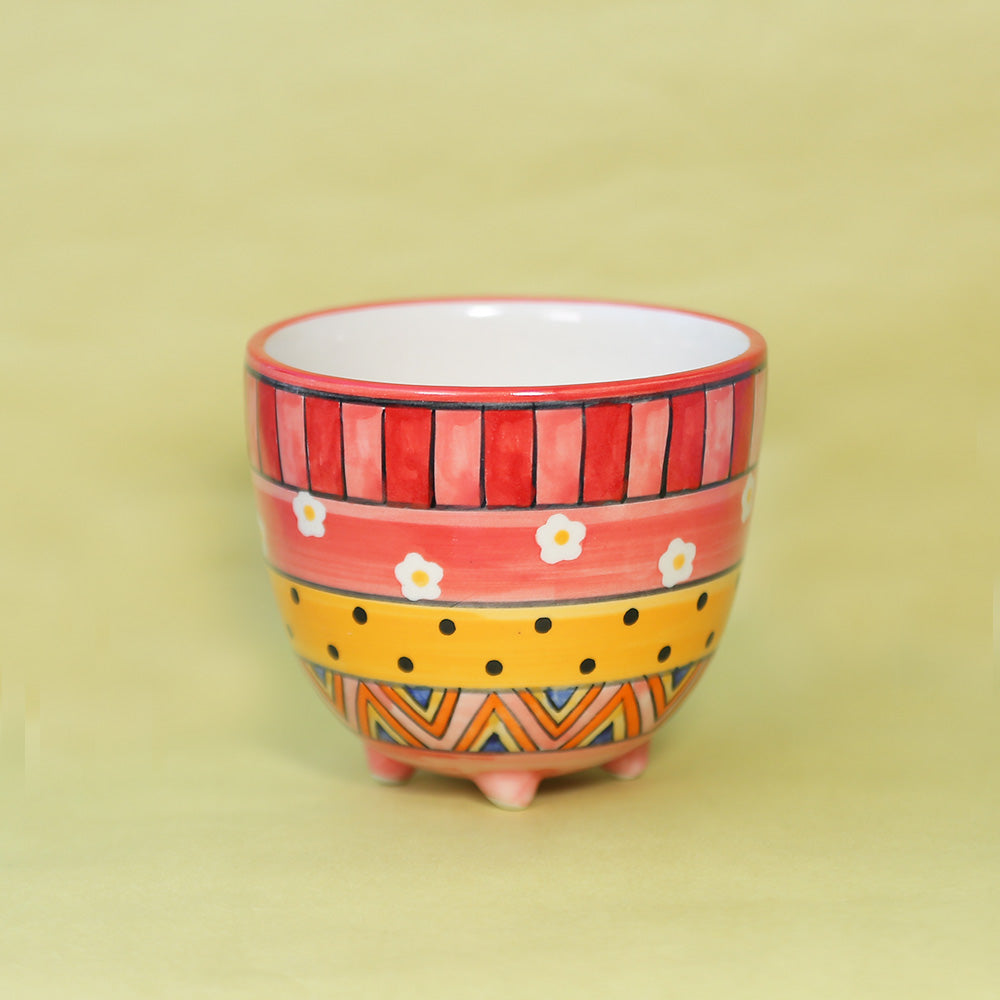 Geometric Coral Red Planter
