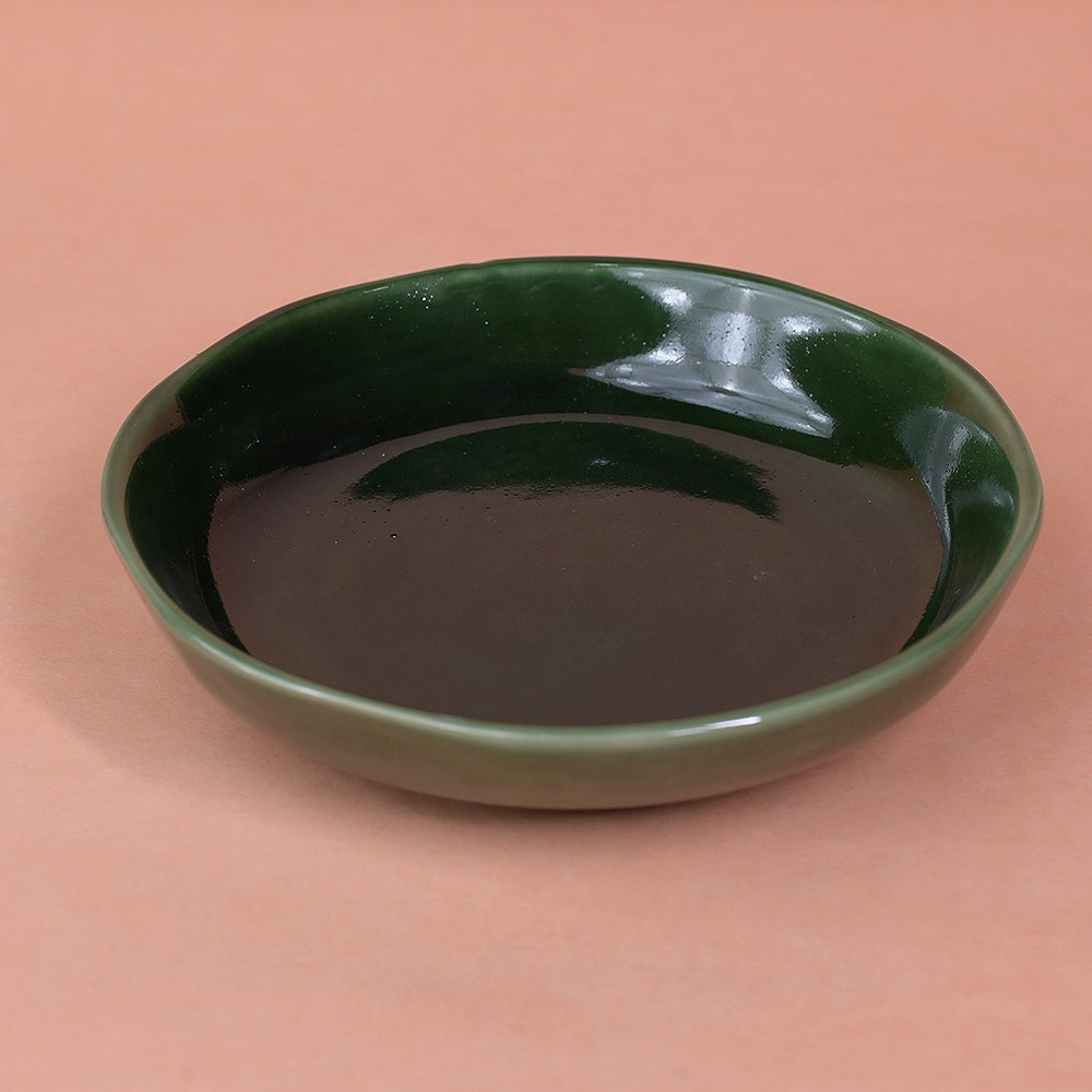 Glossy Green Glory Serving Platter