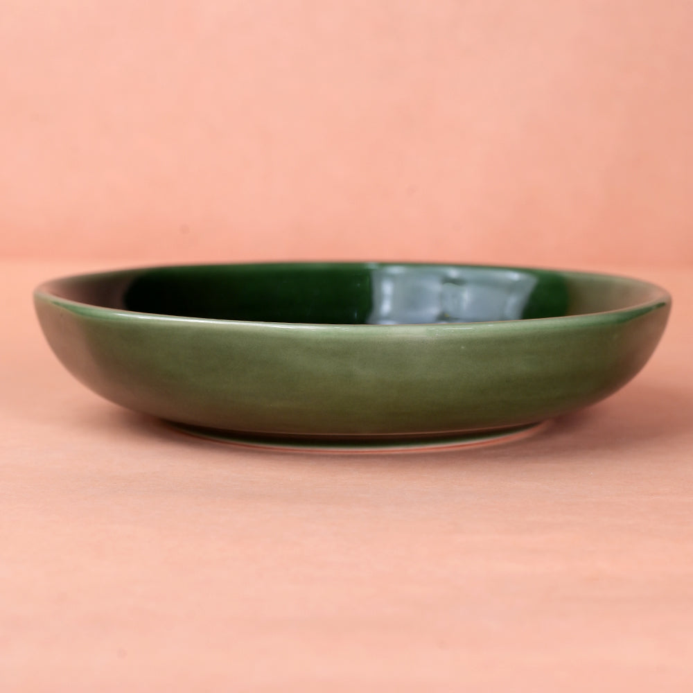 Glossy Green Glory Serving Platter