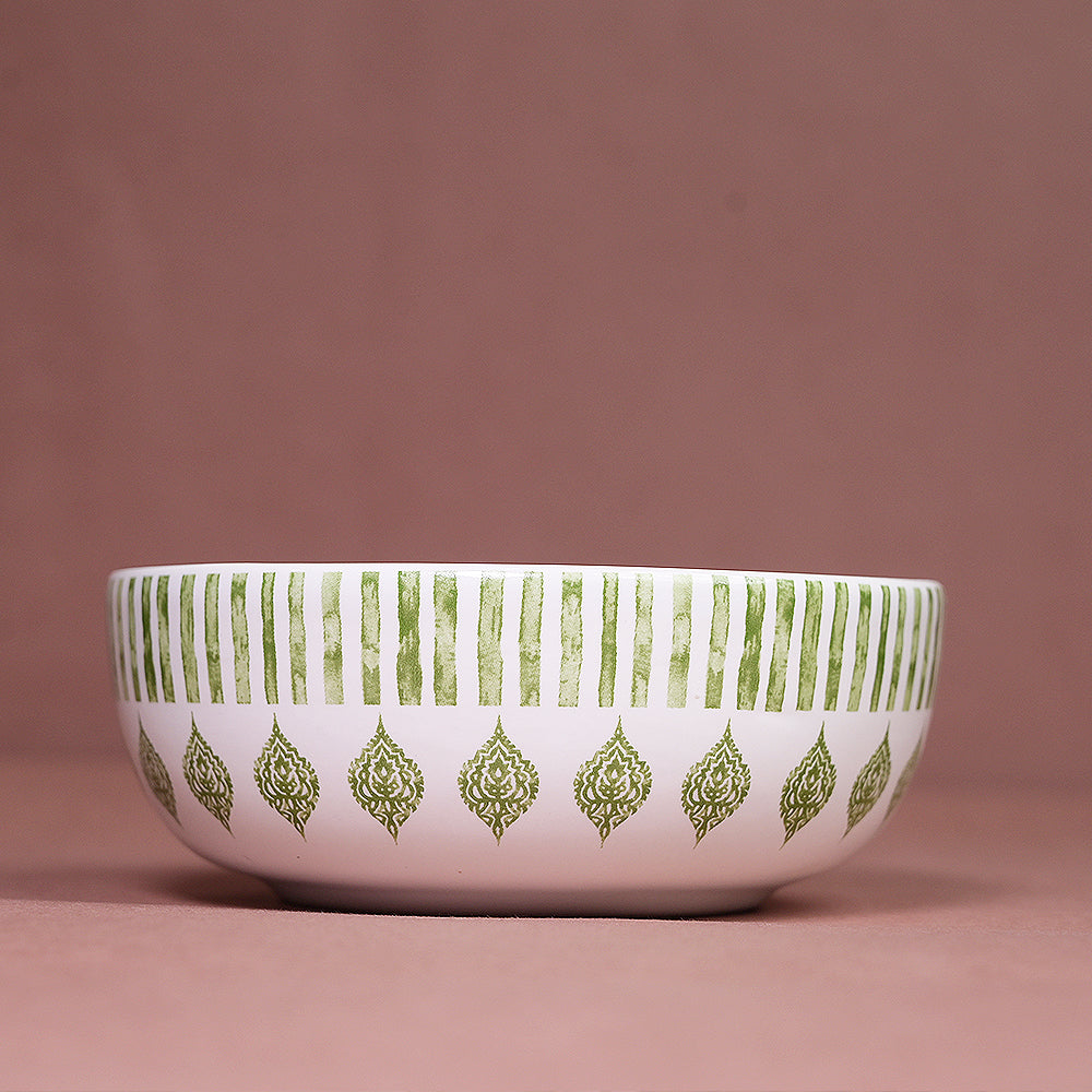 Rainforest Green Lined Snack Bowl