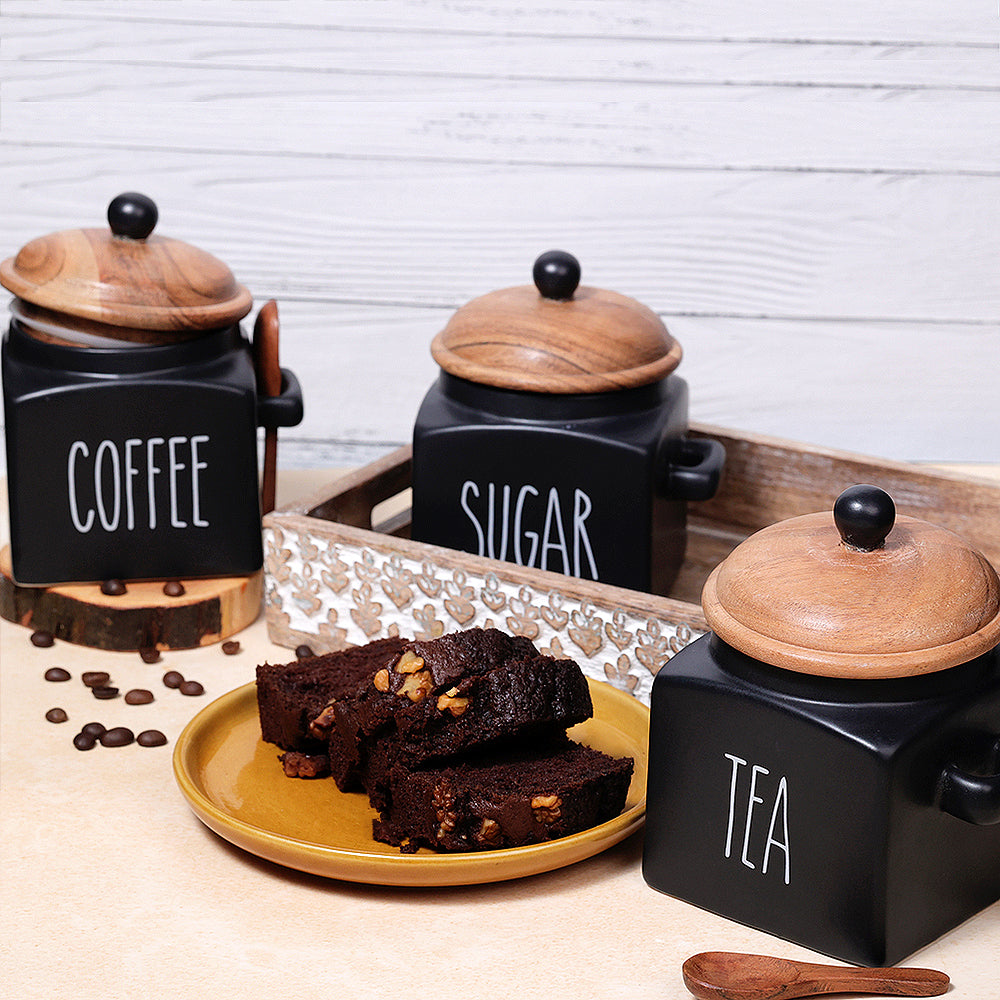 Mesmerising Matte Black Tea Storage Jar