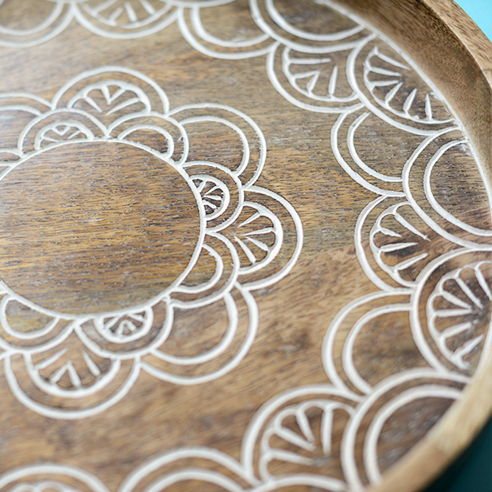 Antiquated Forest Wood Round Tray