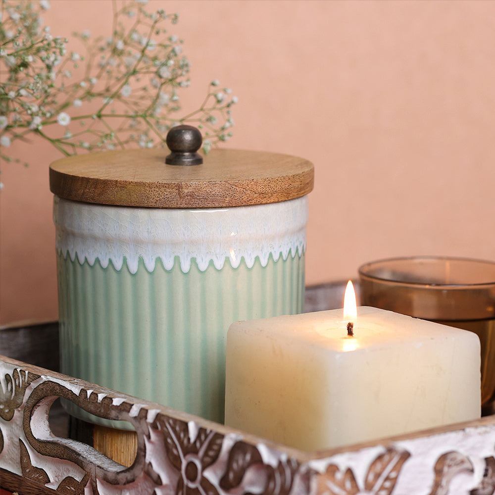 Pretty Pastel Ceramic Storage Jar