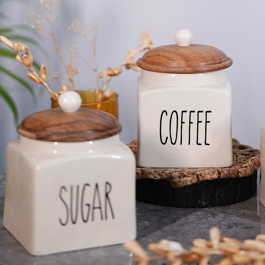 Whimsy White Coffee Storage Jar
