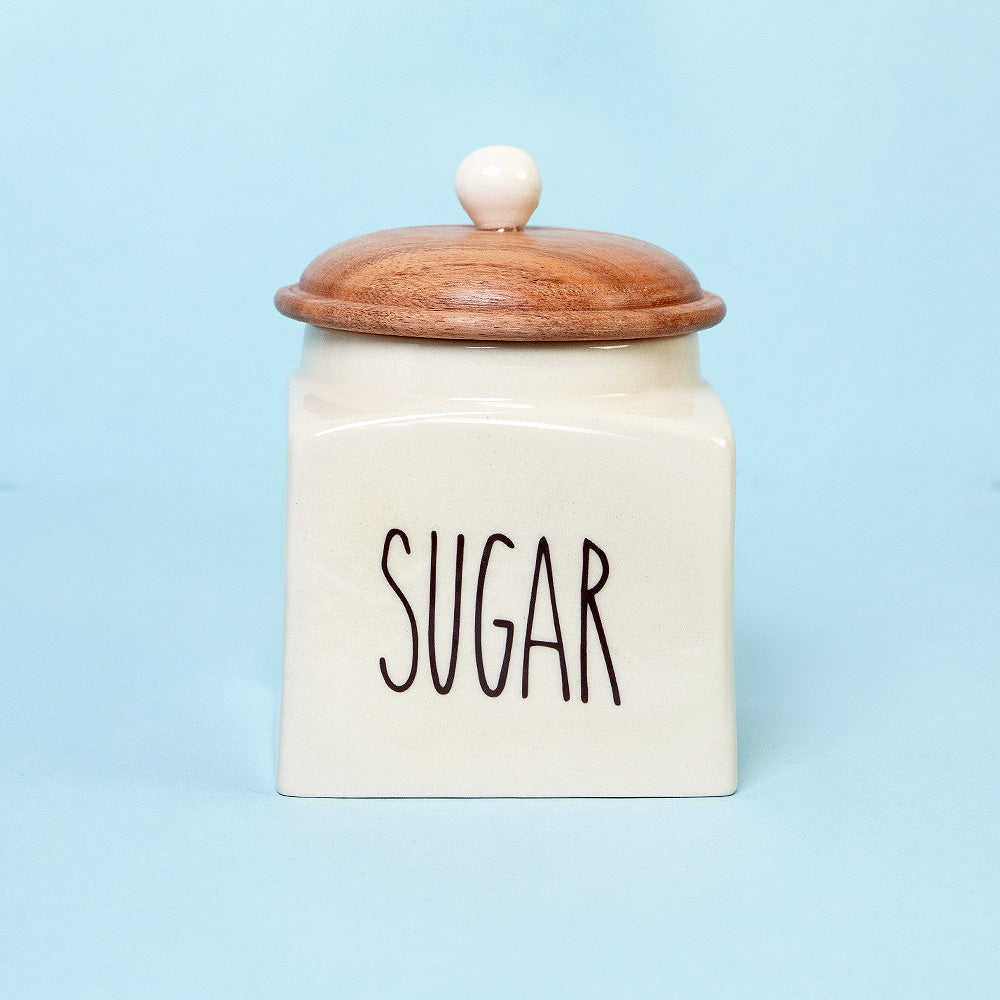Whimsy White Sugar Storage Jar