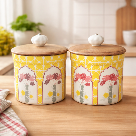 Gulmohar Yellow Storage Jar