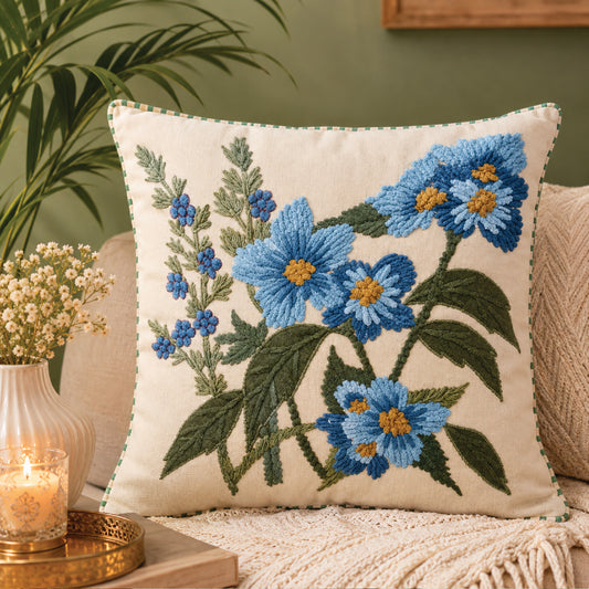 Blue Meadow Cushion Cover