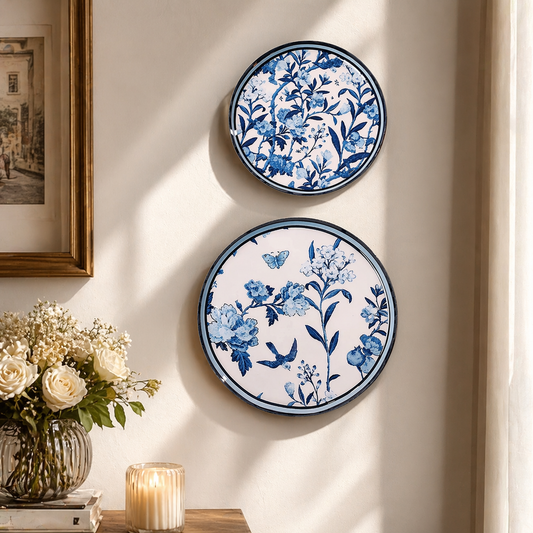 Blue Blossom Set Of 2 Wallplates