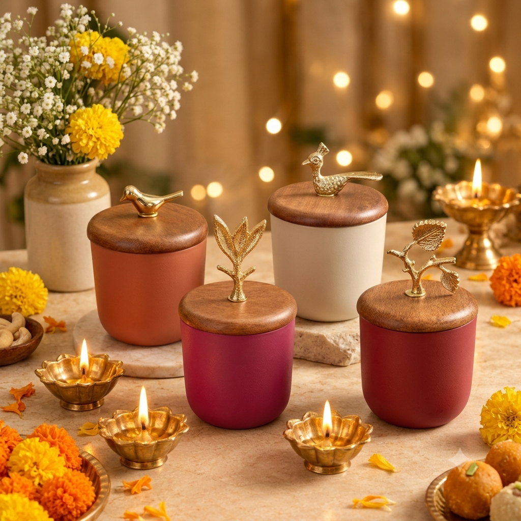 Gilded Garden Metal Jar