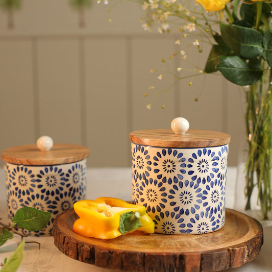 Greek Blue And White Storage Jar