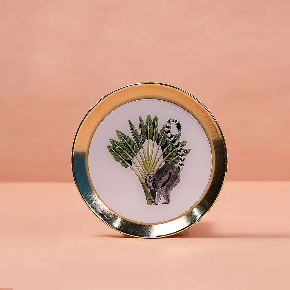 Mystic Jungle  White and Gold Wall Plates- Set of 3
