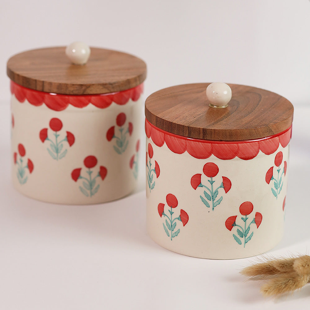 Scarlet Bloom Jar