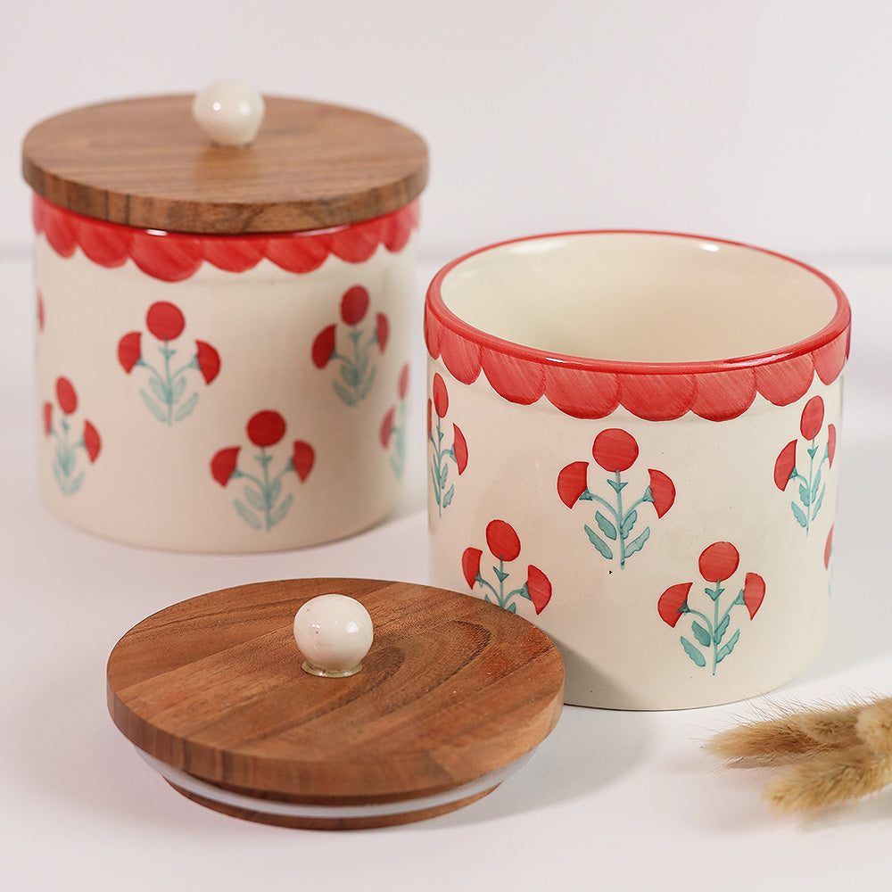 Scarlet Bloom Jar