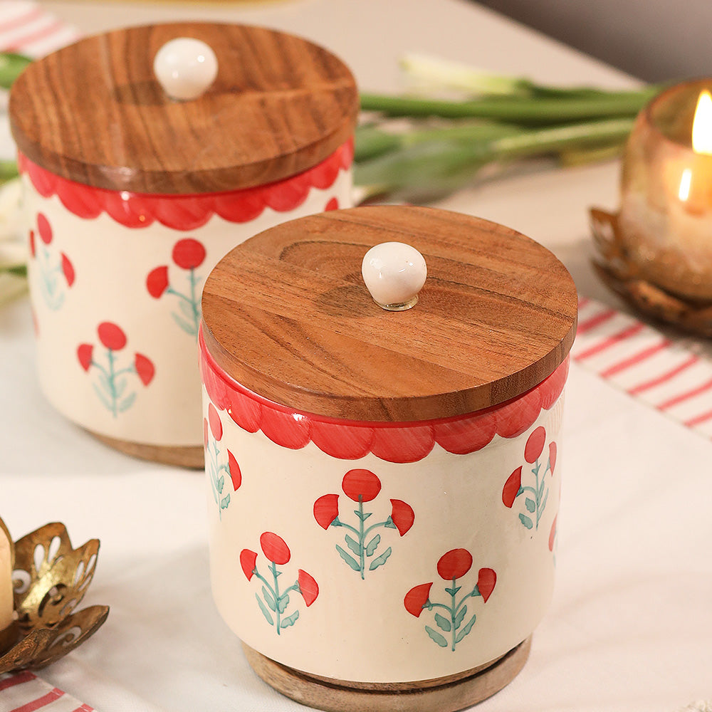 Scarlet Bloom Jar