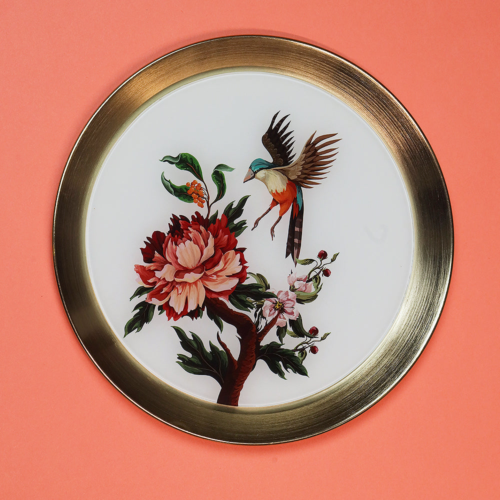 Mystic Jungle  White and Gold Wall Plates- Set of 3
