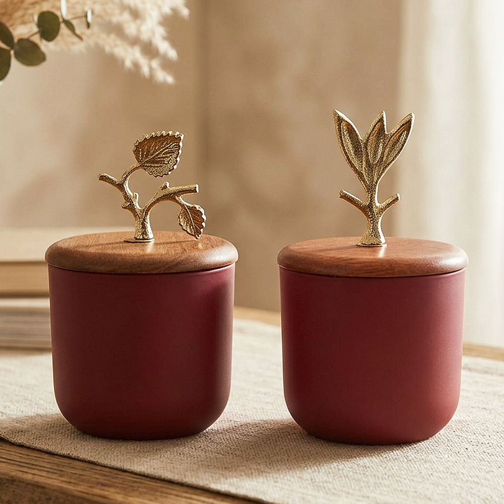Gilded Garden Metal Jar