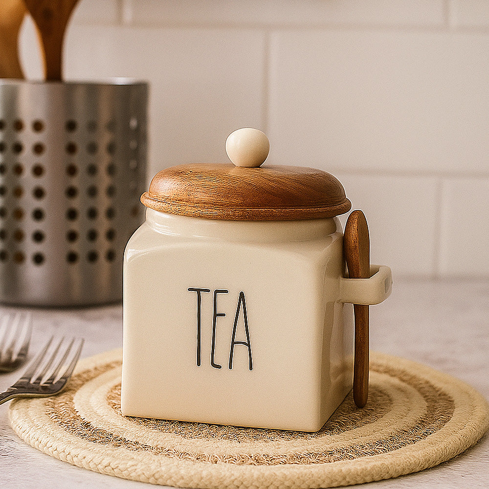 Mesmerising Glossy White Tea Storage Jar