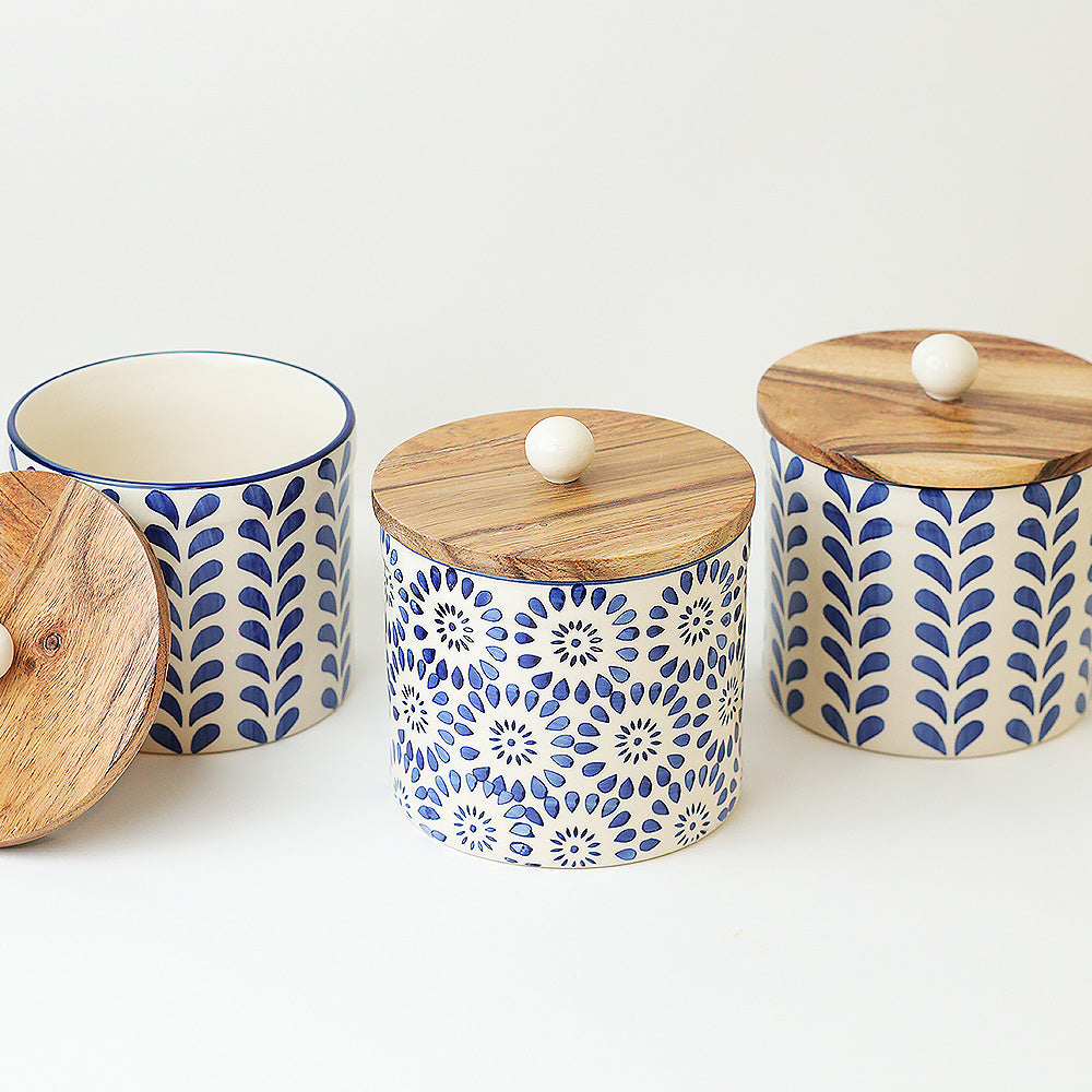 Tiled Tranquility Storage Jars- Set of 3