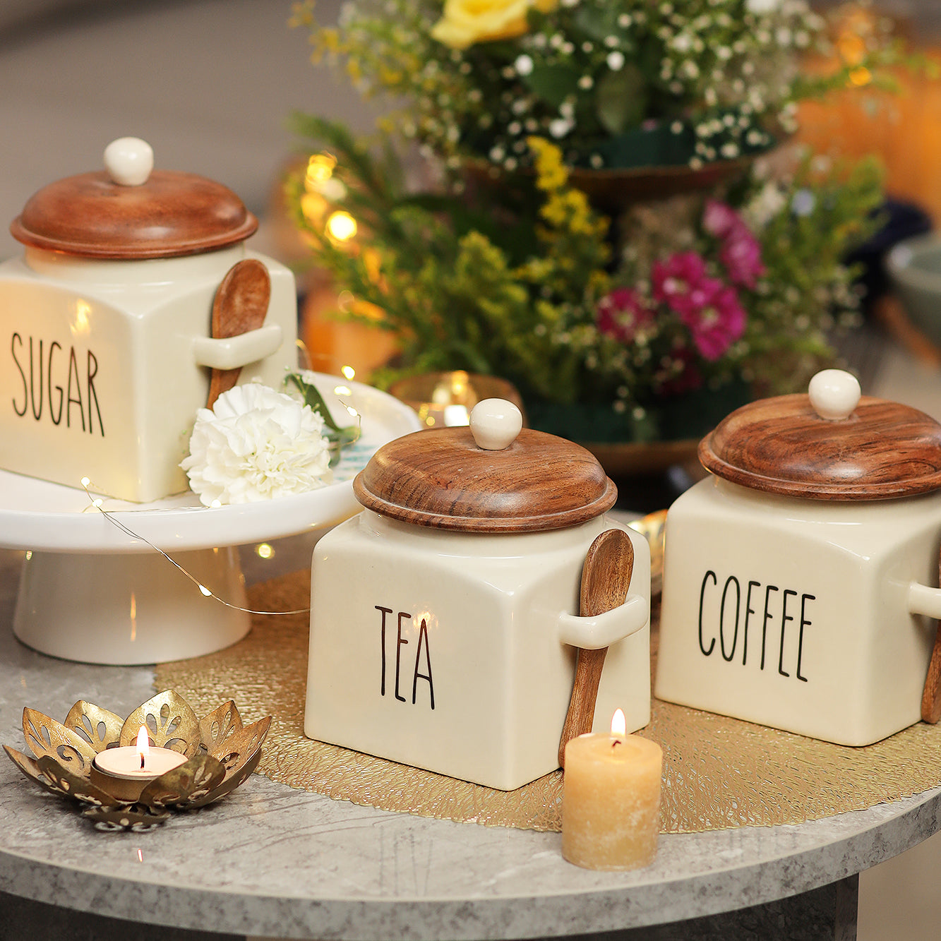 Mesmerising Glossy White Coffee Storage Jar