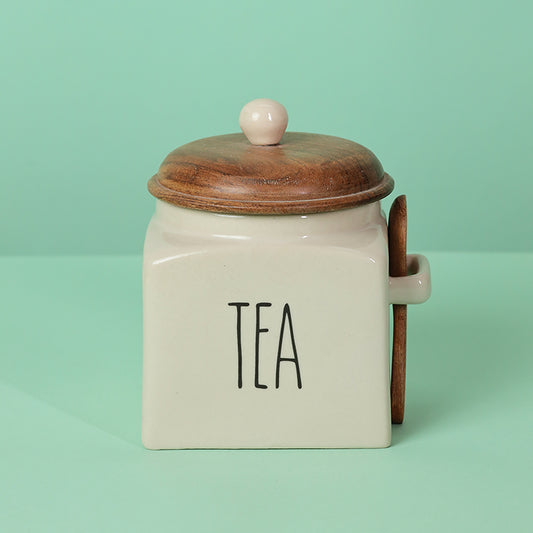 Mesmerising Glossy White Tea Storage Jar