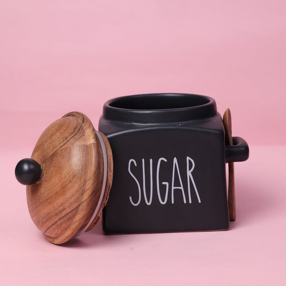 Mesmerising Matte Black Sugar Storage jar