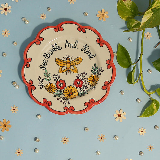 Bee Bumble Floral Wall Plate