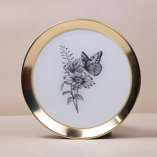 Black and Gold Butter Flying Wall Plate