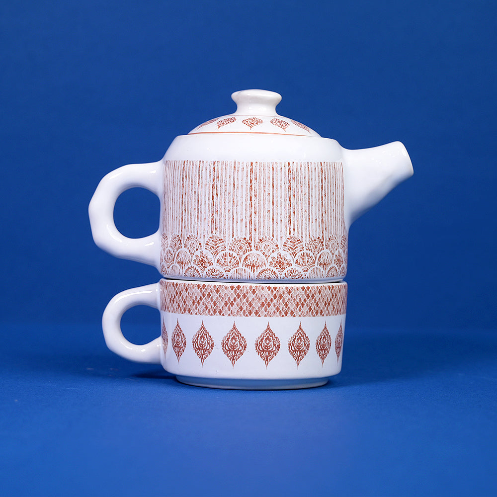 Bricky Rust Lined Teapot – The Blooming Bagh