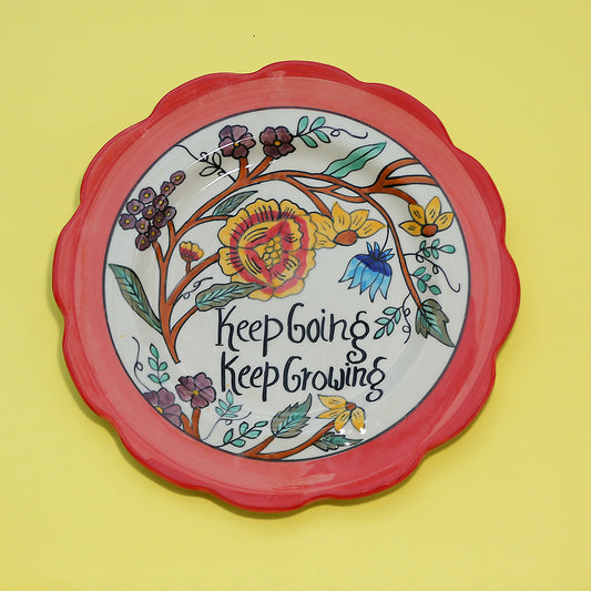 Keep Going Floral Wall Plate
