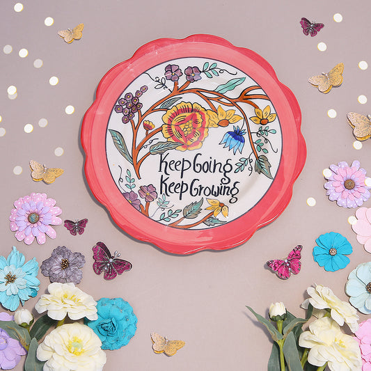 Keep Going Floral Wall Plate