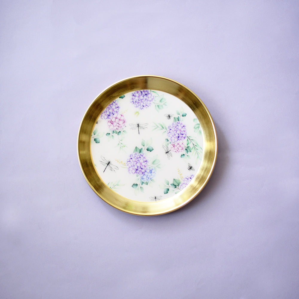 Multicolour Hydrangeas Wall Plate- Set of 2