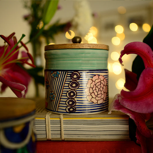 Tribal Multicolour Ceramic Storage Jar