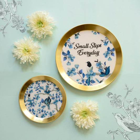 Blue Birdie Wall Plate- Set of 2